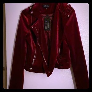 Dolls Kill Jackets & Coats - Wine Velvet Jacket by Pretty Attitude Dolls Kill Jackets & Coats - Wine Velvet Jacket by Pretty Attitude